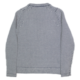 TOMMY HILFIGER Womens Patterned Jumper Blue Striped Chunky Knit S