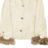 KING TRUVA Womens Overcoat Jacket Beige S