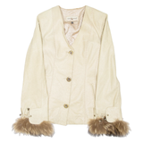 KING TRUVA Womens Overcoat Jacket Beige S