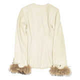 KING TRUVA Womens Overcoat Jacket Beige S