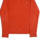 LEE Mens Polo Shirt Orange Long Sleeve L