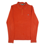 LEE Mens Polo Shirt Orange Long Sleeve L