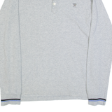 DIESEL Mens Polo Shirt Grey Long Sleeve L
