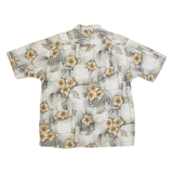 NAUTICA Mens Hawaiian Shirt Grey Crazy Pattern L