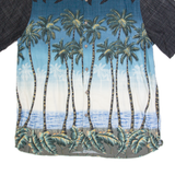BATIK BAY Mens Hawaiian Shirt Black 90s Floral L