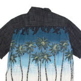 BATIK BAY Mens Hawaiian Shirt Black 90s Floral L