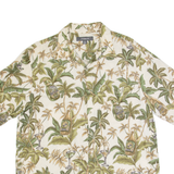 CROFT & BARROW Mens Hawaiian Shirt Beige 90s Floral L