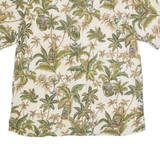 CROFT & BARROW Mens Hawaiian Shirt Beige 90s Floral L