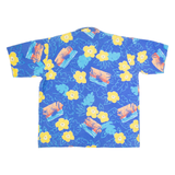 LE TIGRE Mens Hawaiian Shirt Blue 90s Floral L