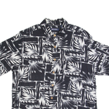 PURITAN Mens Hawaiian Shirt Black 90s Crazy Pattern L