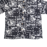 PURITAN Mens Hawaiian Shirt Black 90s Crazy Pattern L