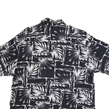 PURITAN Mens Hawaiian Shirt Black 90s Crazy Pattern L
