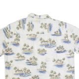 Mens Hawaiian Shirt White Crazy Pattern 2XL