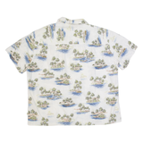 Mens Hawaiian Shirt White Crazy Pattern 2XL