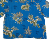 ISLANDER Mens Hawaiian Shirt Blue 90s Floral 2XL