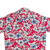 KENNINGTON Mens Hawaiian Shirt Red 90s Floral L