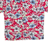 KENNINGTON Mens Hawaiian Shirt Red 90s Floral L