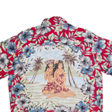 KENNINGTON Mens Hawaiian Shirt Red 90s Floral L