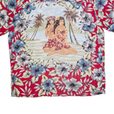 KENNINGTON Mens Hawaiian Shirt Red 90s Floral L