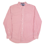 TOMMY HILFIGER Academy Poplin Mens Shirt Red Striped Long Sleeve M