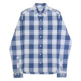 TOMMY HILFIGER Slim Fit Mens Shirt Blue Check Long Sleeve XS