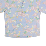 PATRICK JAMES Womens Hawaiian Shirt Blue 90s Floral M