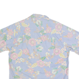 PATRICK JAMES Womens Hawaiian Shirt Blue 90s Floral M