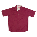 WRANGLER Mens Plain Shirt Maroon L