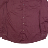 WRANGLER Mens Plain Shirt Maroon Long Sleeve XL