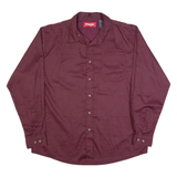 WRANGLER Mens Plain Shirt Maroon Long Sleeve XL