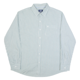 CHAPS Mens Shirt Blue Striped Long Sleeve L