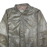 TED STONE Mens Chore Jacket Grey Leather 90s L