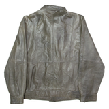 TED STONE Mens Chore Jacket Grey Leather 90s L