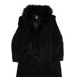 ANGESI Belted Womens Overcoat Jacket Black UK 12