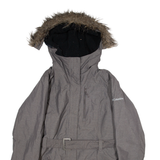 COLUMBIA Belted Insulated Womens Parka Jacket Grey Nylon M