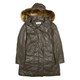 CALVIN KLEIN Insulated Womens Parka Jacket Green Hooded M