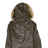 CALVIN KLEIN Insulated Womens Parka Jacket Green Hooded M