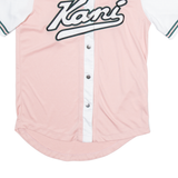 KARL KANI Womens Jersey Pink Button Neck S