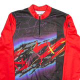 DESCENT Cycling Mens Jersey Red Long Sleeve 1/4 Zip M