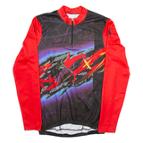 DESCENT Cycling Mens Jersey Red Long Sleeve 1/4 Zip M
