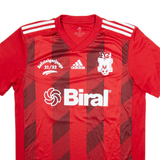 ADIDAS Aufsteigeriungs Mens Football Shirt Jersey Red V-Neck M