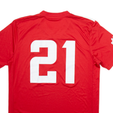 ADIDAS Aufsteigeriungs Mens Football Shirt Jersey Red V-Neck M