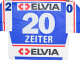 OCHSNER ZSC Lions Signed Hockey Mens Jersey Blue Long Sleeve V-Neck L