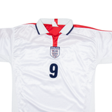 England Mens Football Shirt Jersey White Button Neck M
