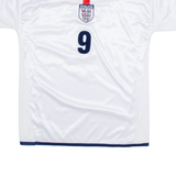 England Mens Football Shirt Jersey White Button Neck M