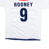 England Mens Football Shirt Jersey White Button Neck M