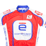 W'AMS Full Zip Cycling Mens Jersey Red Button Neck L