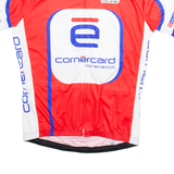 W'AMS Full Zip Cycling Mens Jersey Red Button Neck L