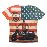 MEGA LINIA Route 66 Bike Mens T-Shirt Red USA XL