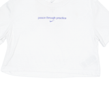 NIKE Loose Fit Cropped Womens T-Shirt White Crew Neck S